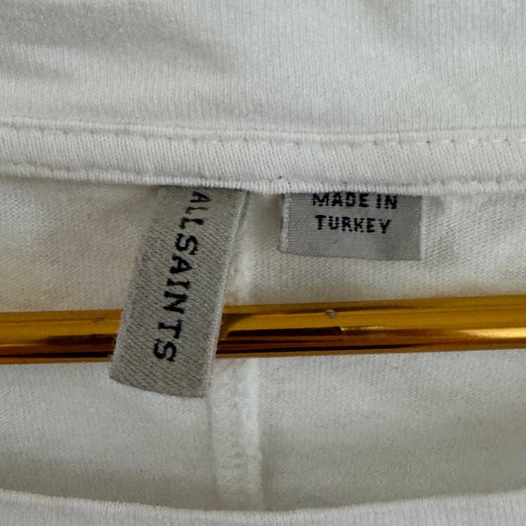 AllSaints Oversized Boxy Fit Cotton Short Sleeve T-Shirt Tee Size XS - Picture 4 of 5